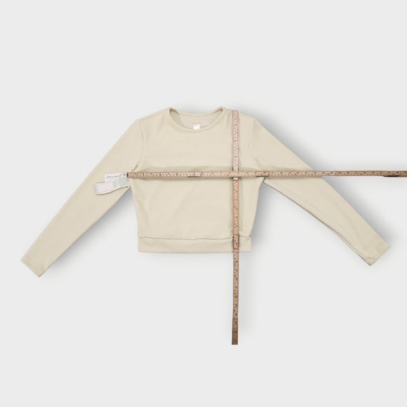 Free People X Seea Palomar Surf/Swim Crop Top, Size Large Cream Waffle Knit UV - Picture 6 of 10